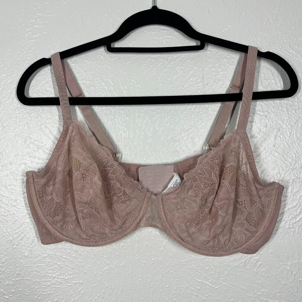 Nearly Nude Pink Nude Lace & Mech Adjustable Underwire Bra 40D